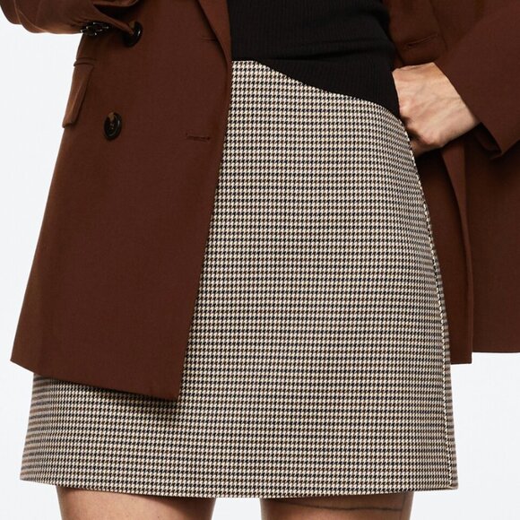 Mango Dresses & Skirts - NWT Mango Houndstooth Miniskirt - Brown